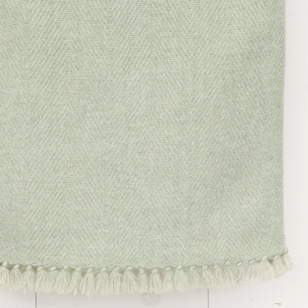 Lichen Green Handwoven Cashmere Throw