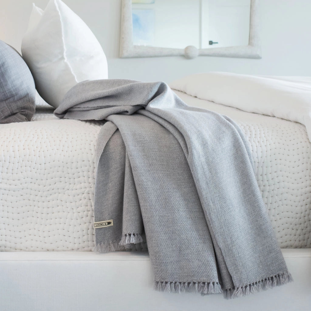 Light grey cotton throw hotsell