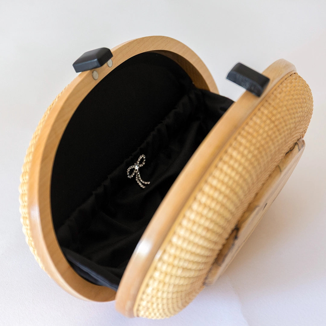 Lightship Clutch with Diamond Eye Ebony Whale on Spalted Maple | Janet Carreau