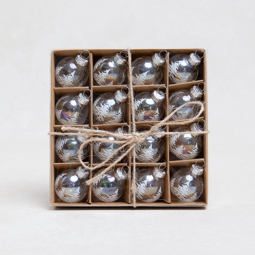 Set of Mini Snow Tree Ornaments