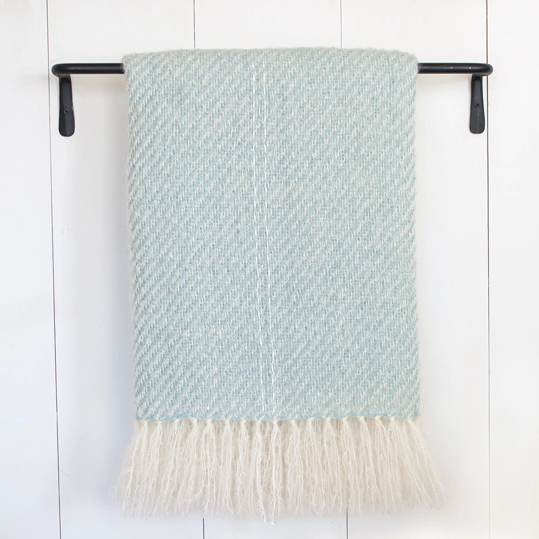 Sea Mist Handwoven Mohair Throw