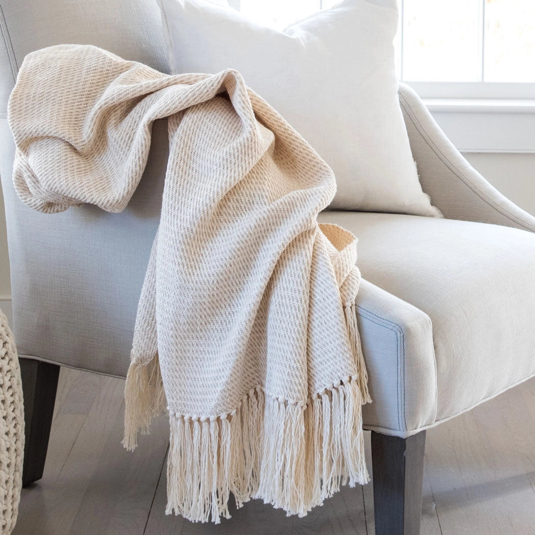 Oatmeal Handwoven Cotton Throw