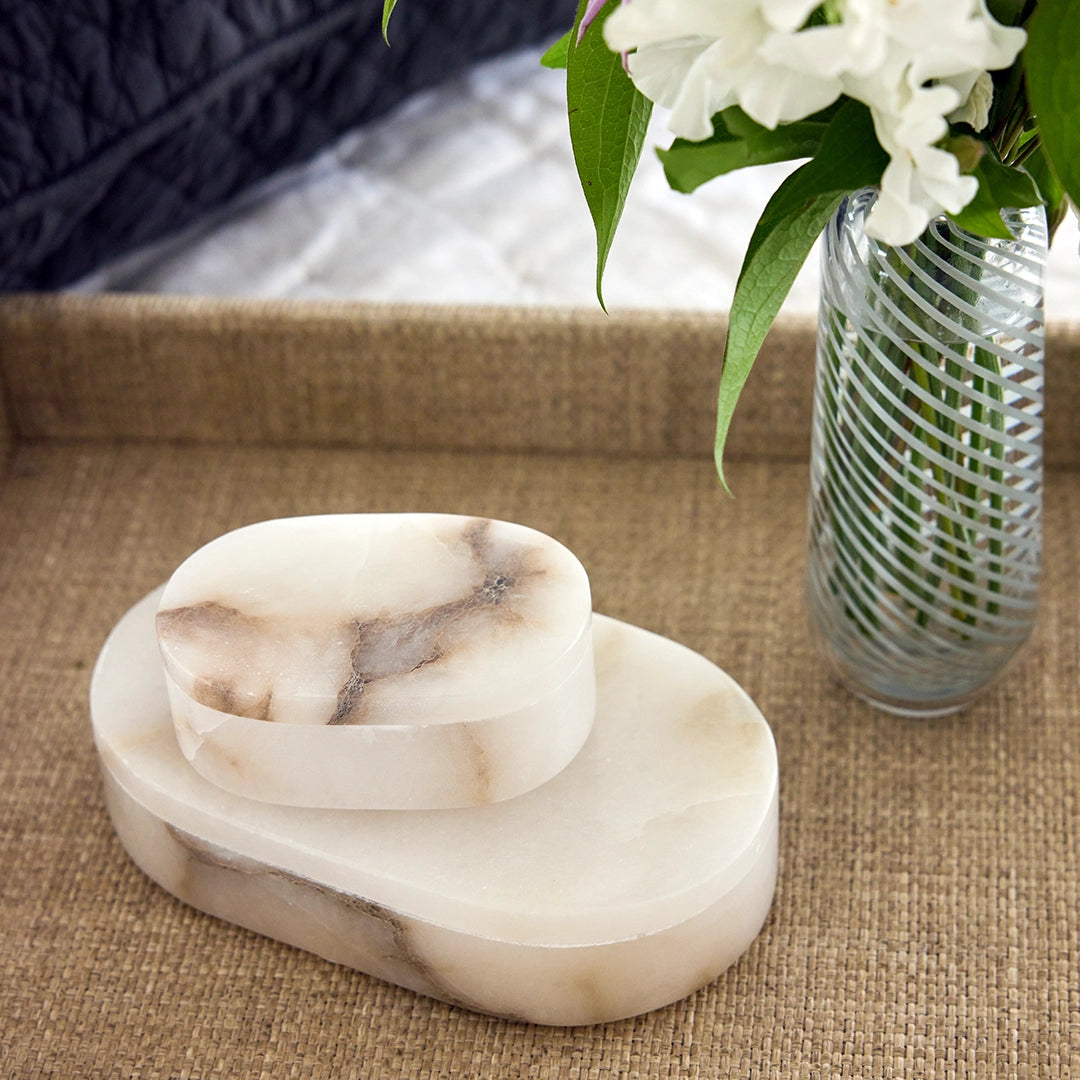 Oval Alabaster Box