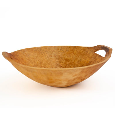 Oval Wooden Bowl With Handles