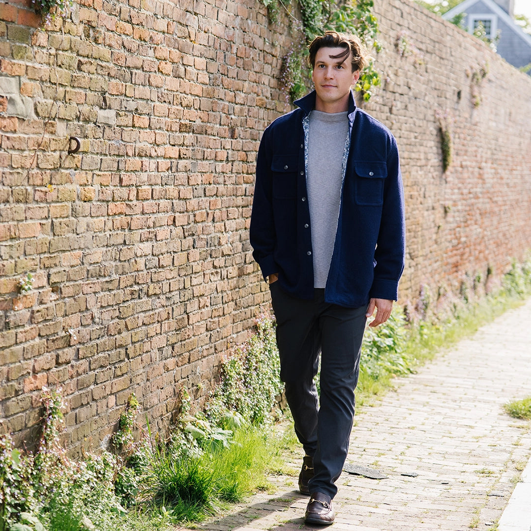 Navy Tweed Classic CPO Jacket
