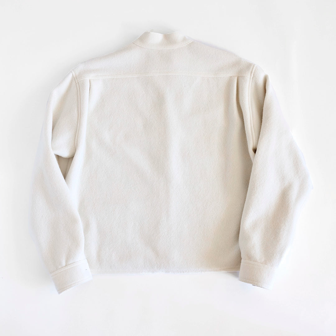 Ready To Wear Cropped Mandarin Collar CPO | Ivory Tweed | XSmall