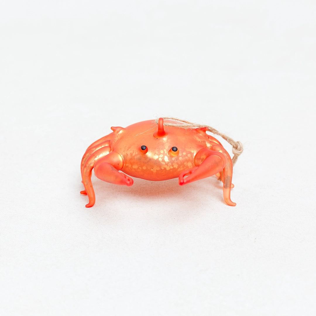 Red Crab Glass Ornament
