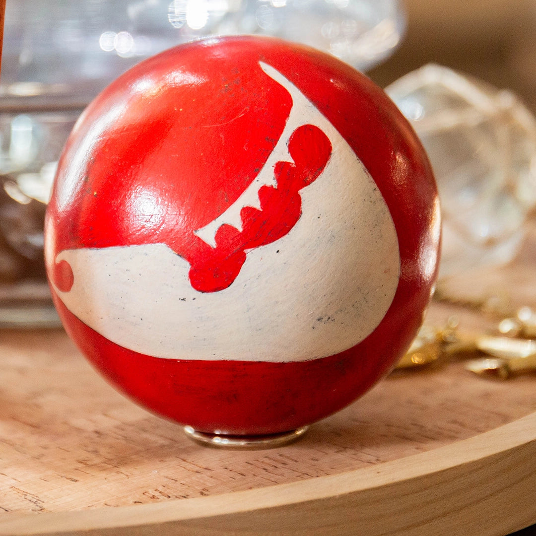 Red Handpainted Island Decorative Sphere | Melissa Macleod