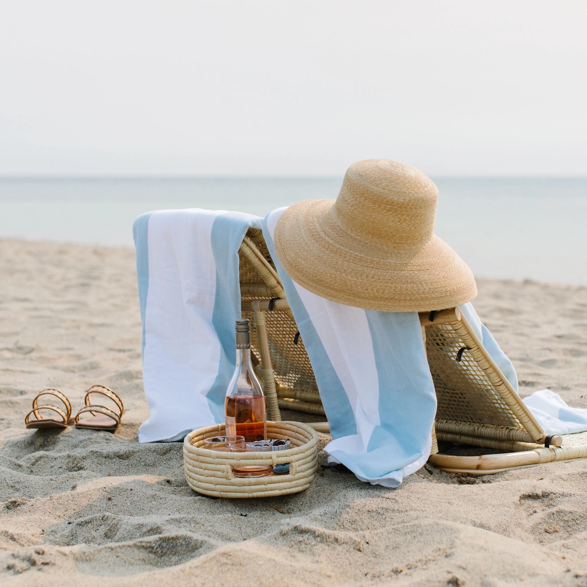 Seaglass Block Stripe Beach Towel