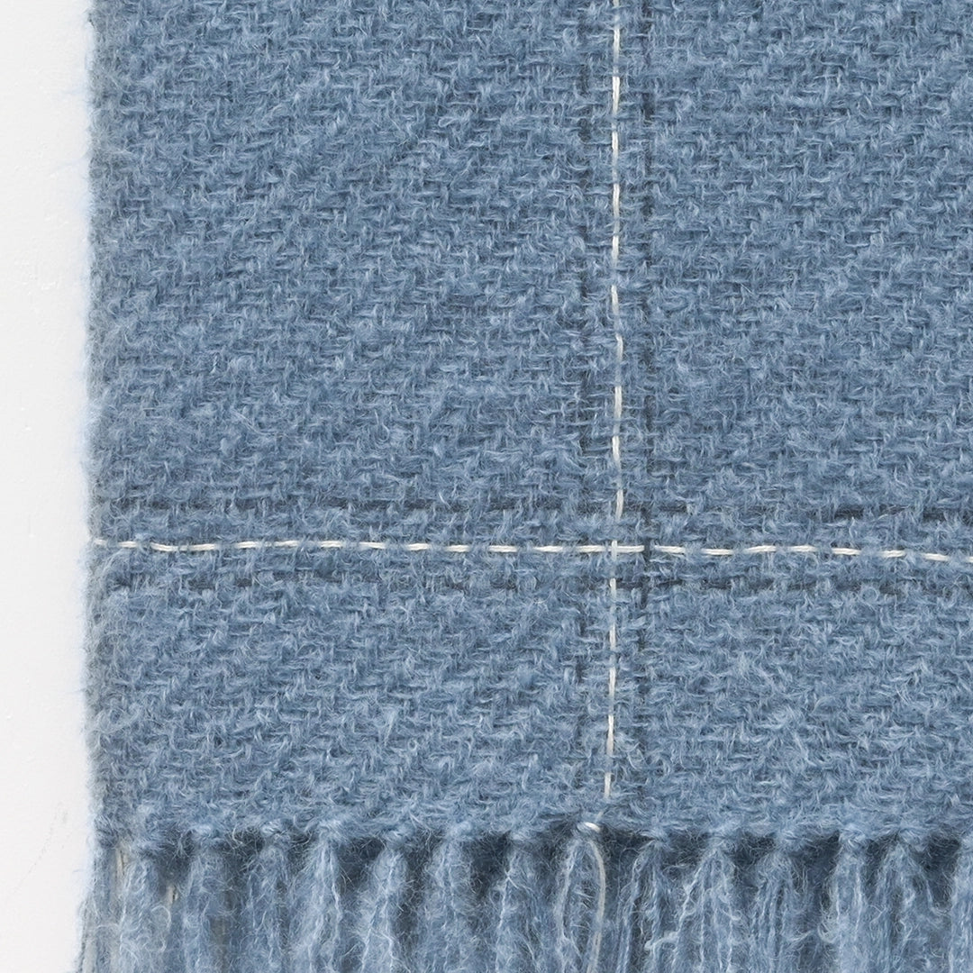 Shadow Blue Handwoven Mohair Throw