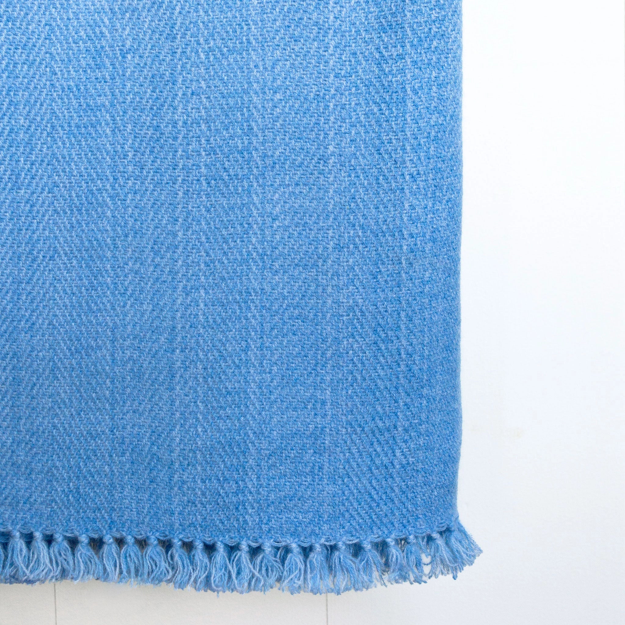 Sky Blue Handwoven Cashmere Throw