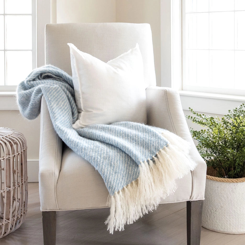 Blue mohair blanket hotsell