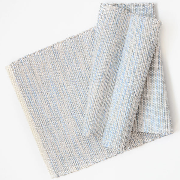 grey dresser runner Sky Blue & Gray Handwoven Table Runner