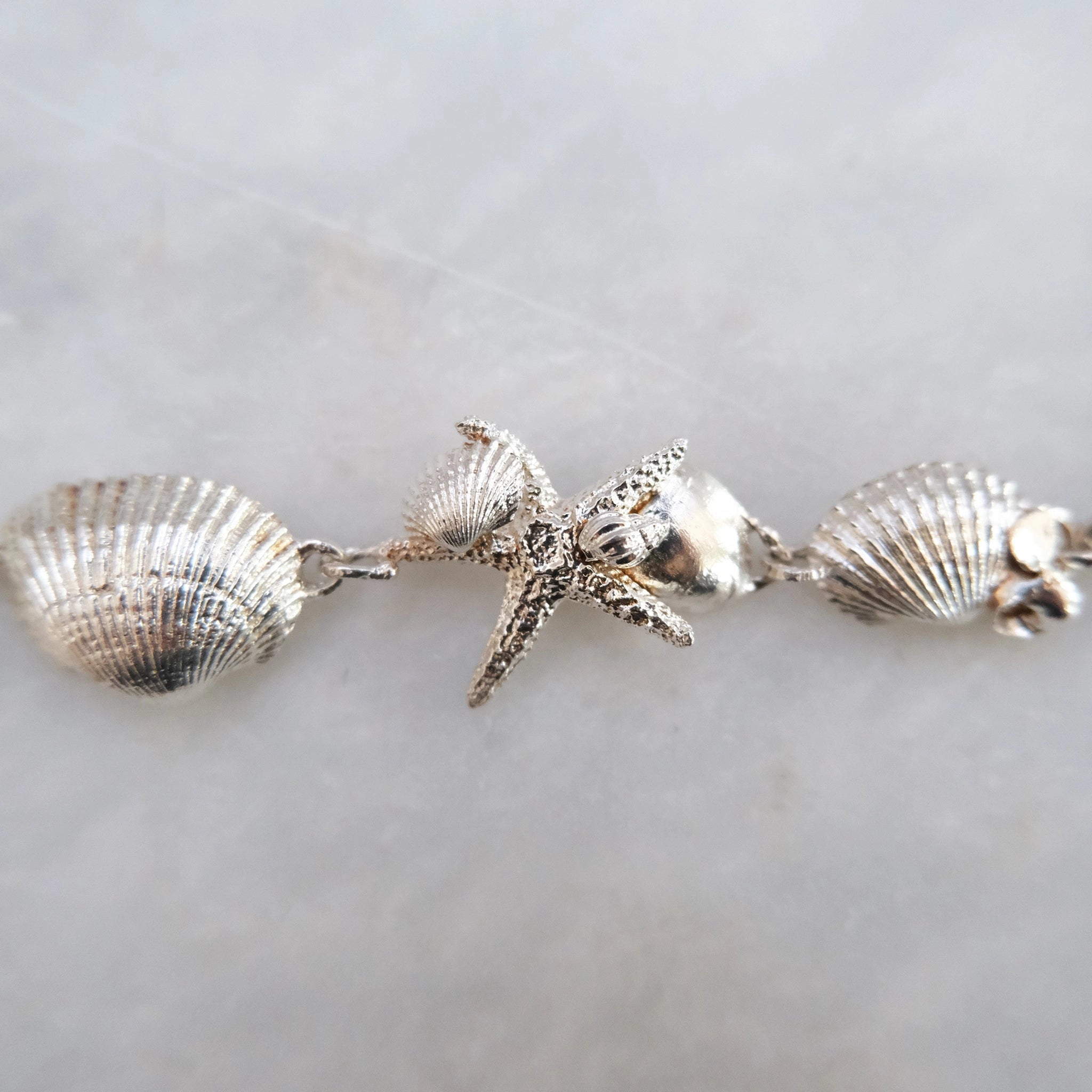 Sterling Silver Seashell Link Bracelet