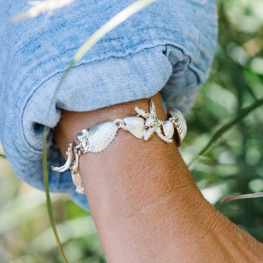 Seashell charm bracelet clearance