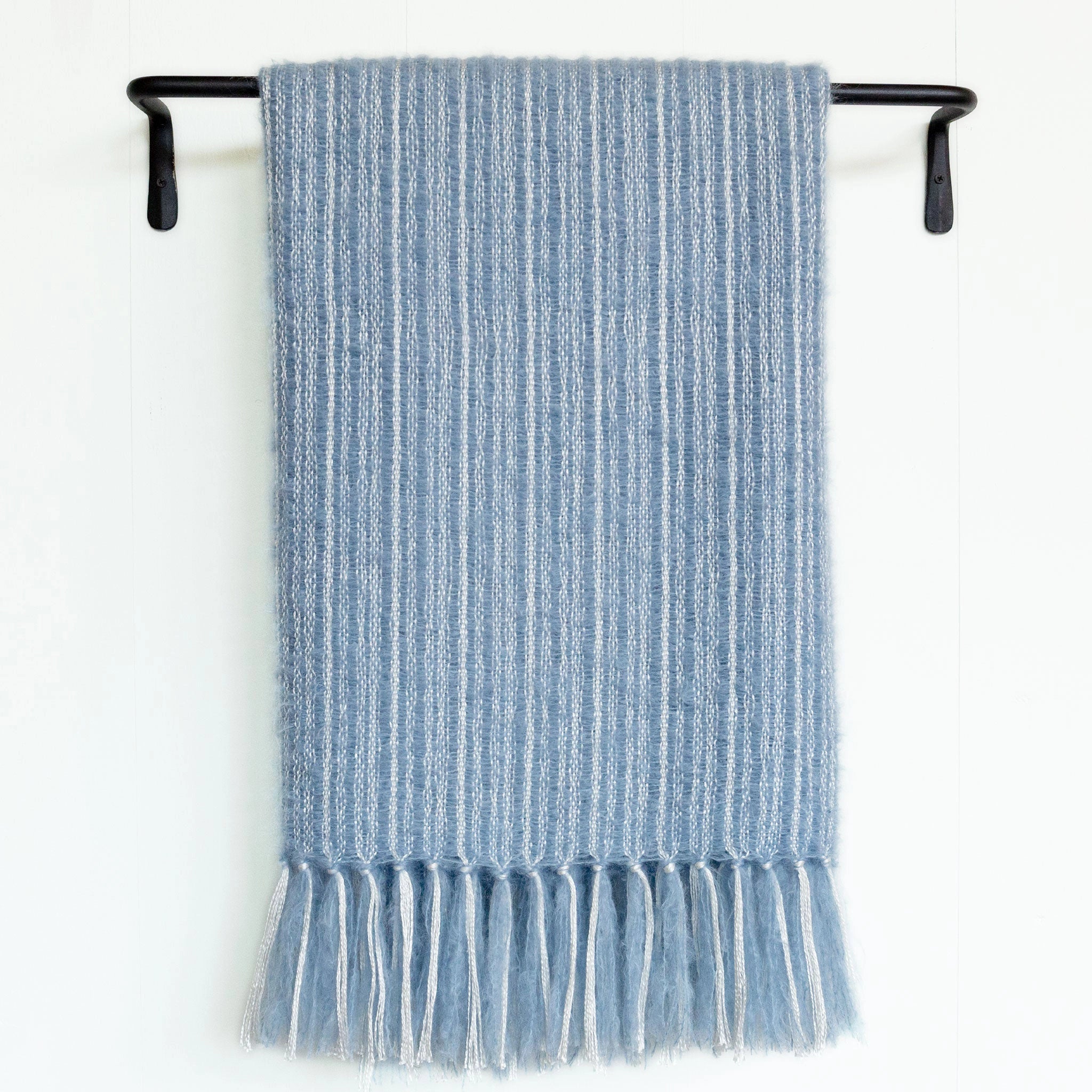 Summer Sky Blue Mohair & Silk Throw