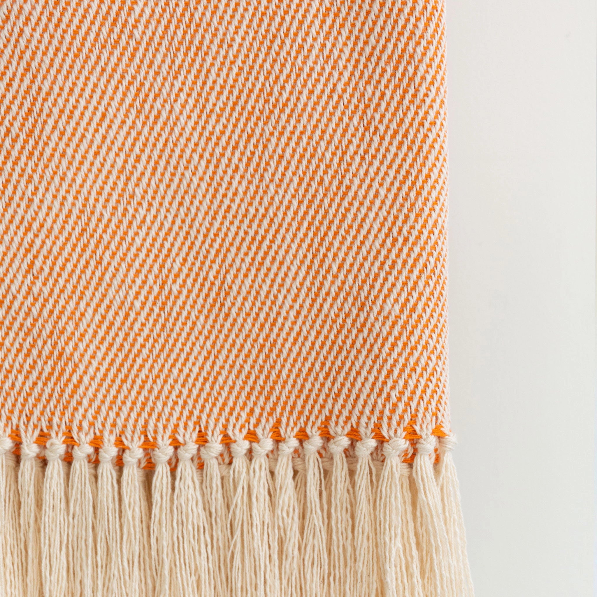 Tangerine Orange Handwoven Cotton Throw