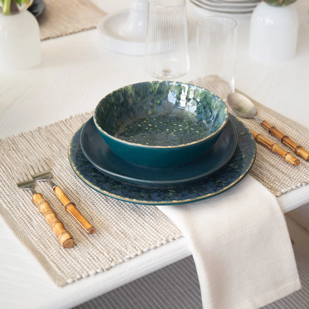 Teal Reactive Dinner Plate