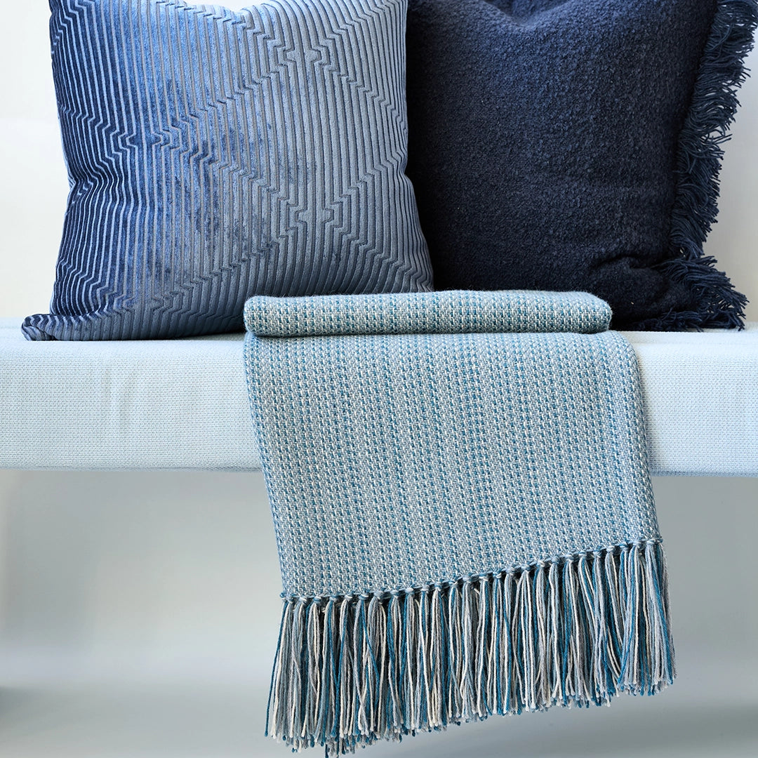 Hazy Aegean Handwoven Alpaca Throw