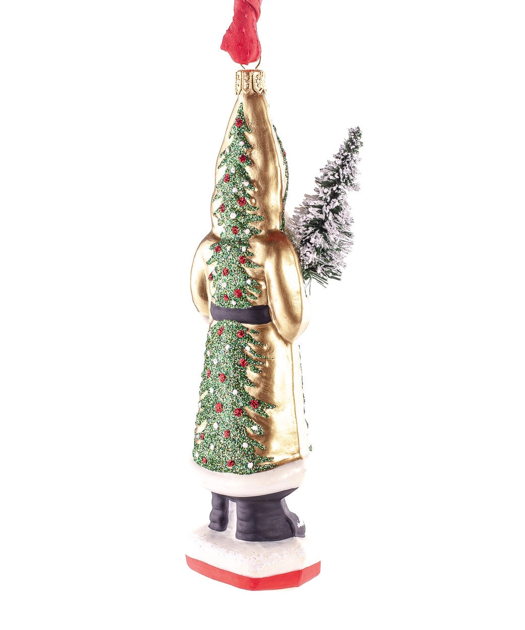 Vaillantcourt Gold Santa With Green Tree Ornament