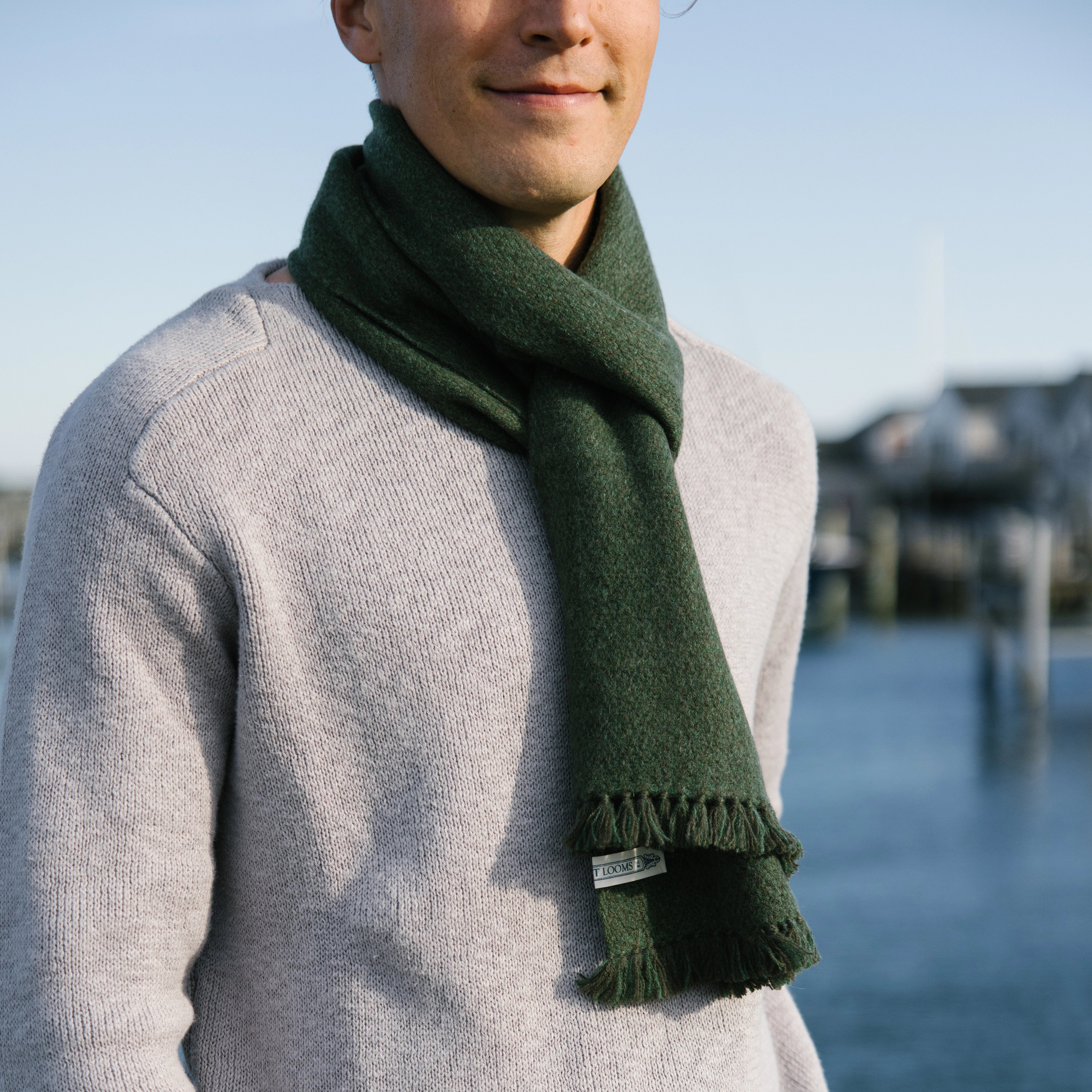 Verdant Green Handwoven Cashmere Scarf