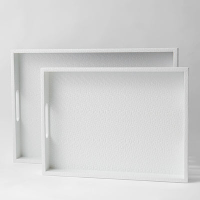 White Herringbone Trays