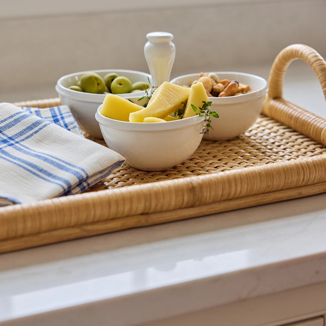 White Stoneware Snack Bowl