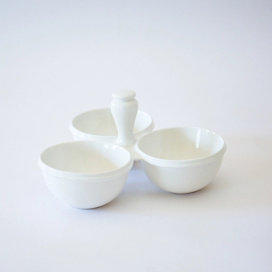 White Stoneware Snack Bowl
