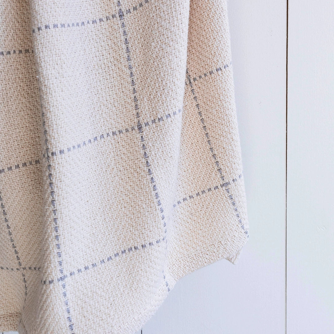 White and Gray Windowpane Baby Blanket