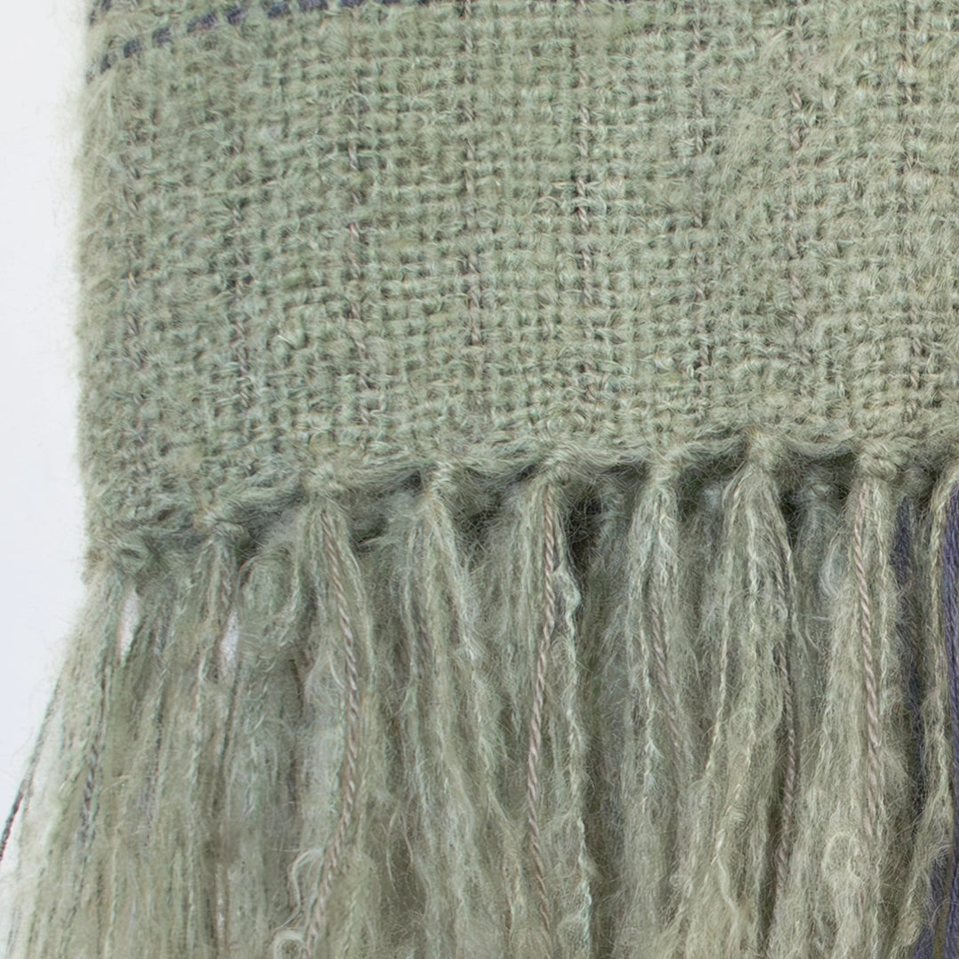 Windswept Solid Sage Mohair Throw