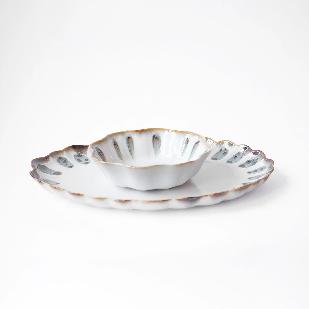 Reactive Glaze Scalloped Serveware