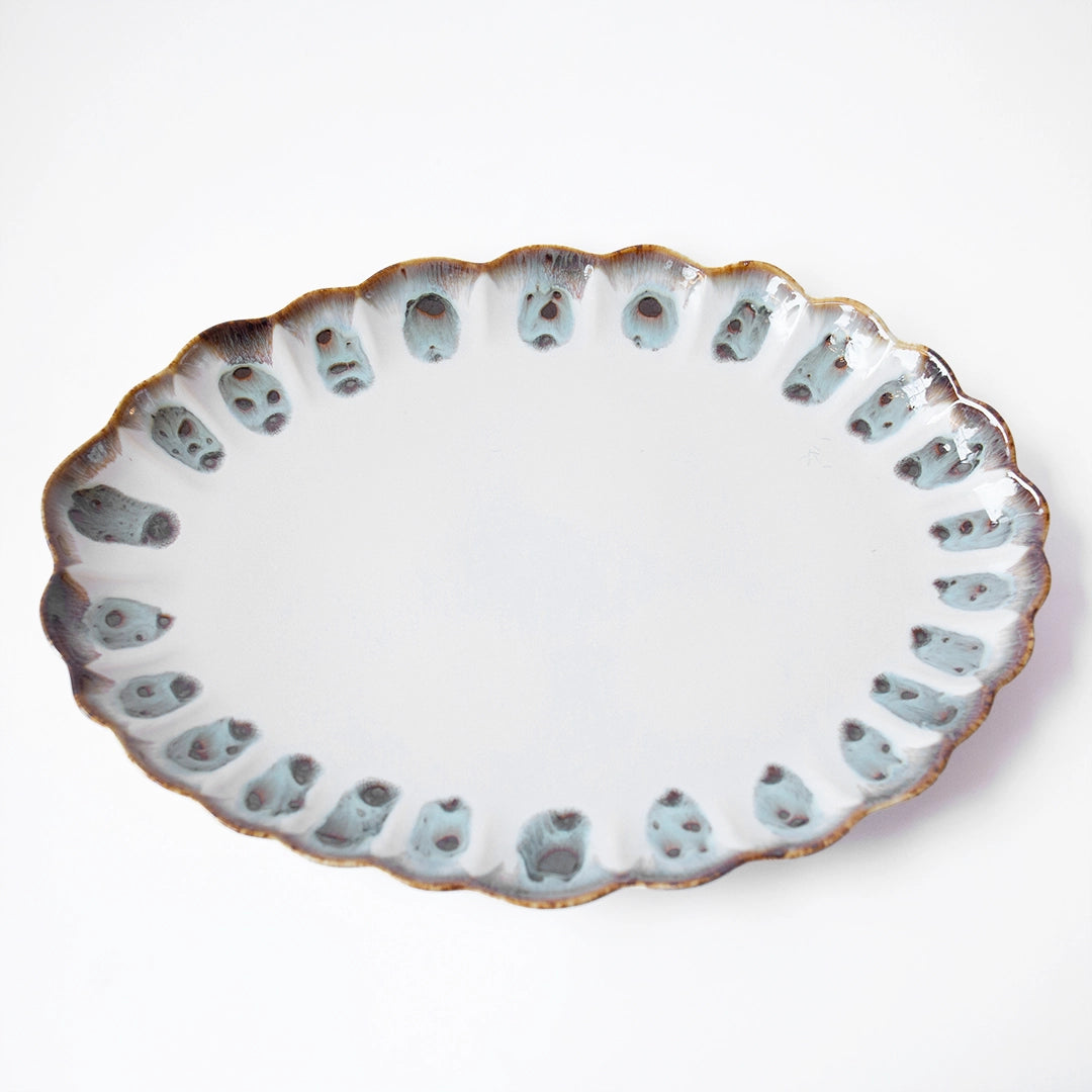Reactive Glaze Scalloped Serveware