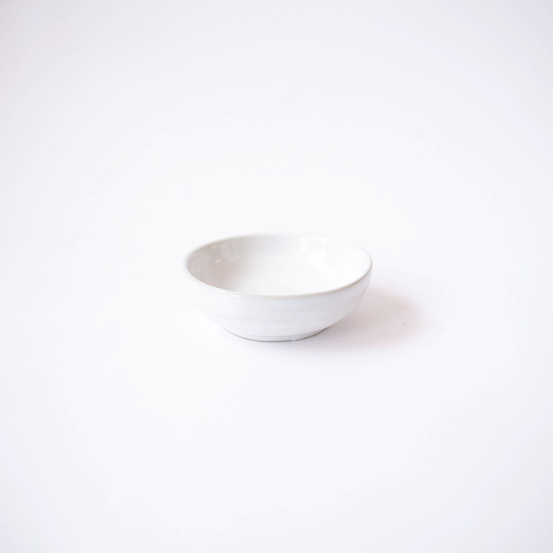 White Stoneware Pinch Bowl