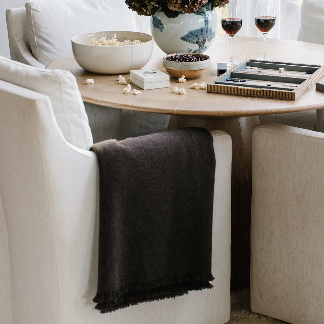 Chocolate Brown Handwoven Cashmere Throw