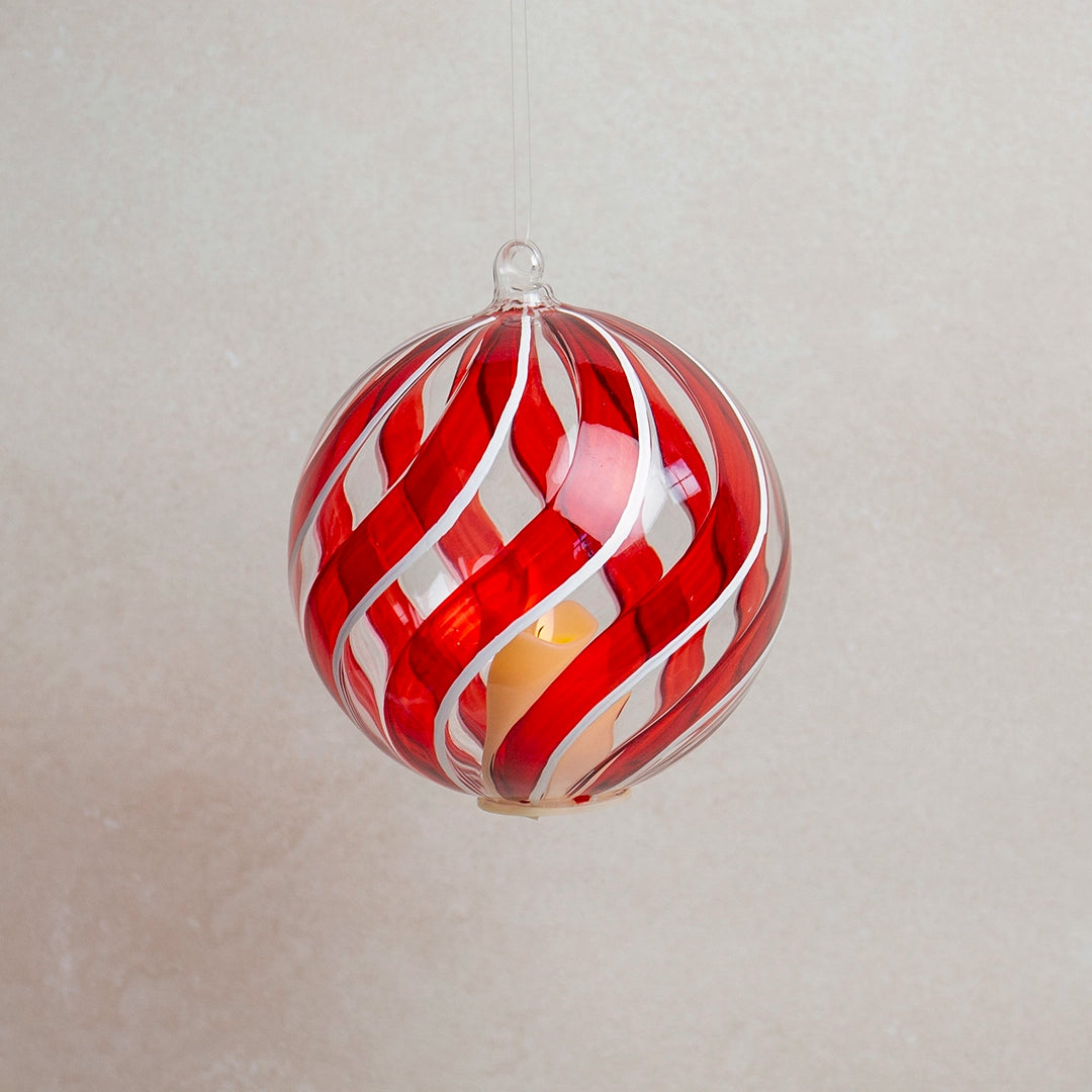 Large Red Swirl Glass Ornament