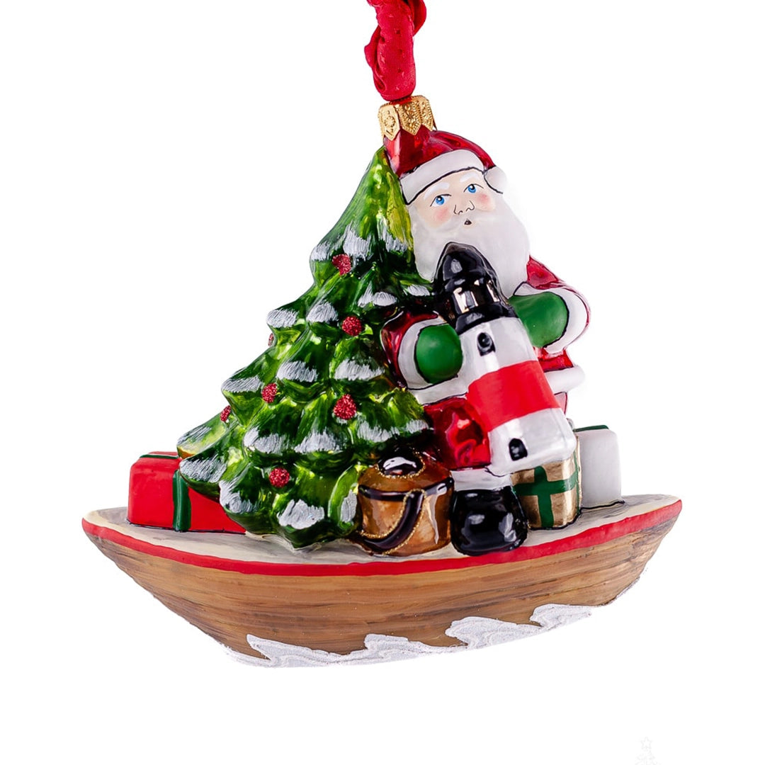 Vaillancourt Nantucket Christmas Dory Santa Ornament
