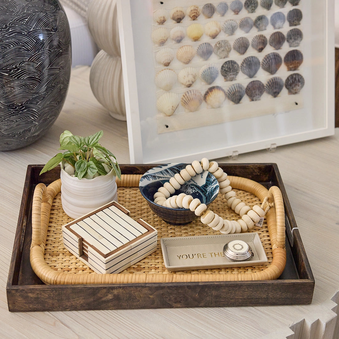 Basketweave Rattan Tray