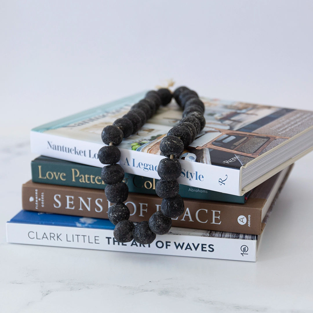 Black Recycled Glass Beads