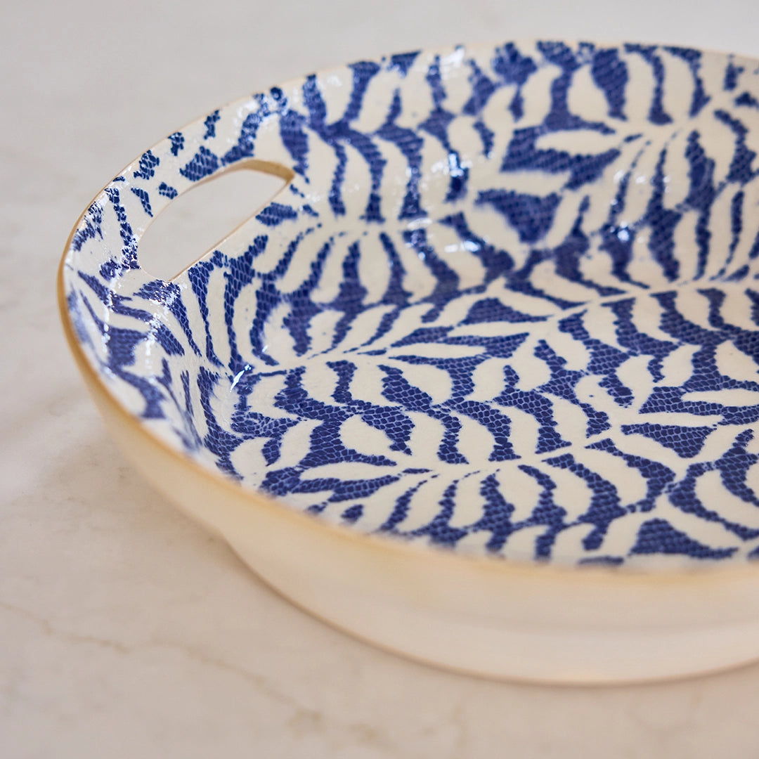 Fern Cobalt Glaze Bowl