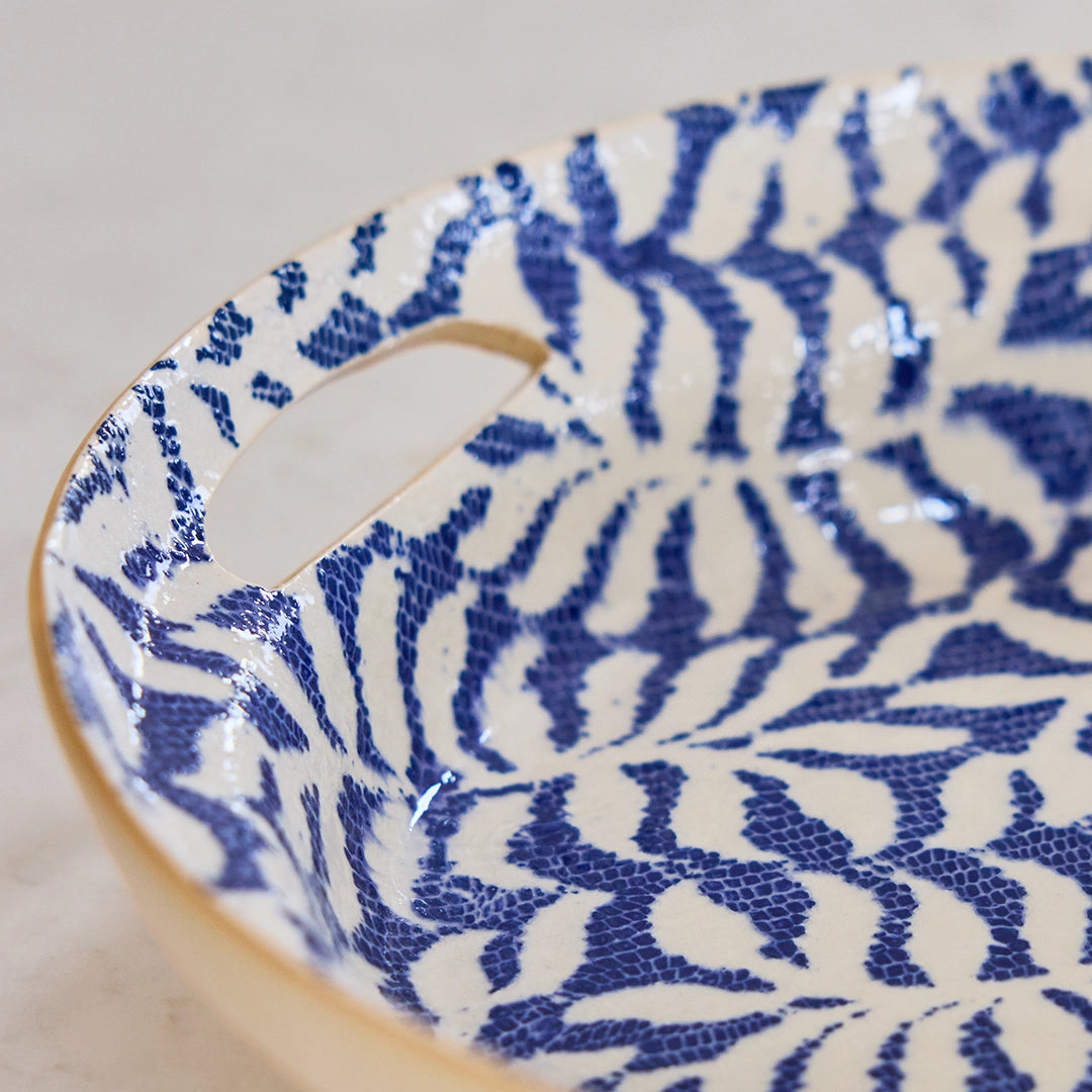 Fern Cobalt Glaze Bowl