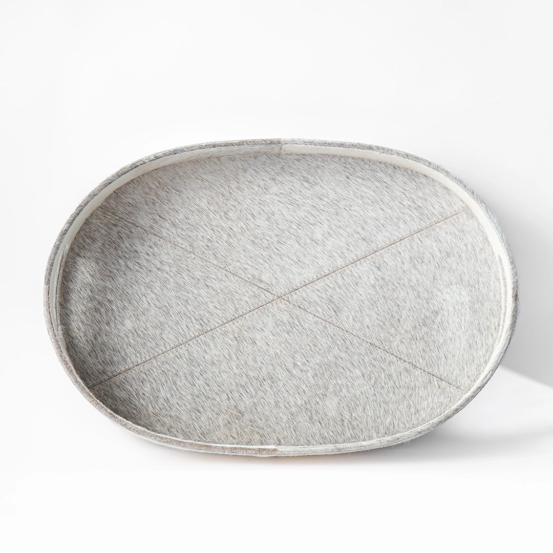 Grey Oval Hide Tray