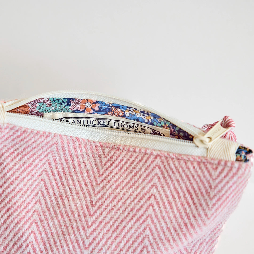 Nantucket Looms Heirloom Faraway Red Cashmere Fabric Clutch