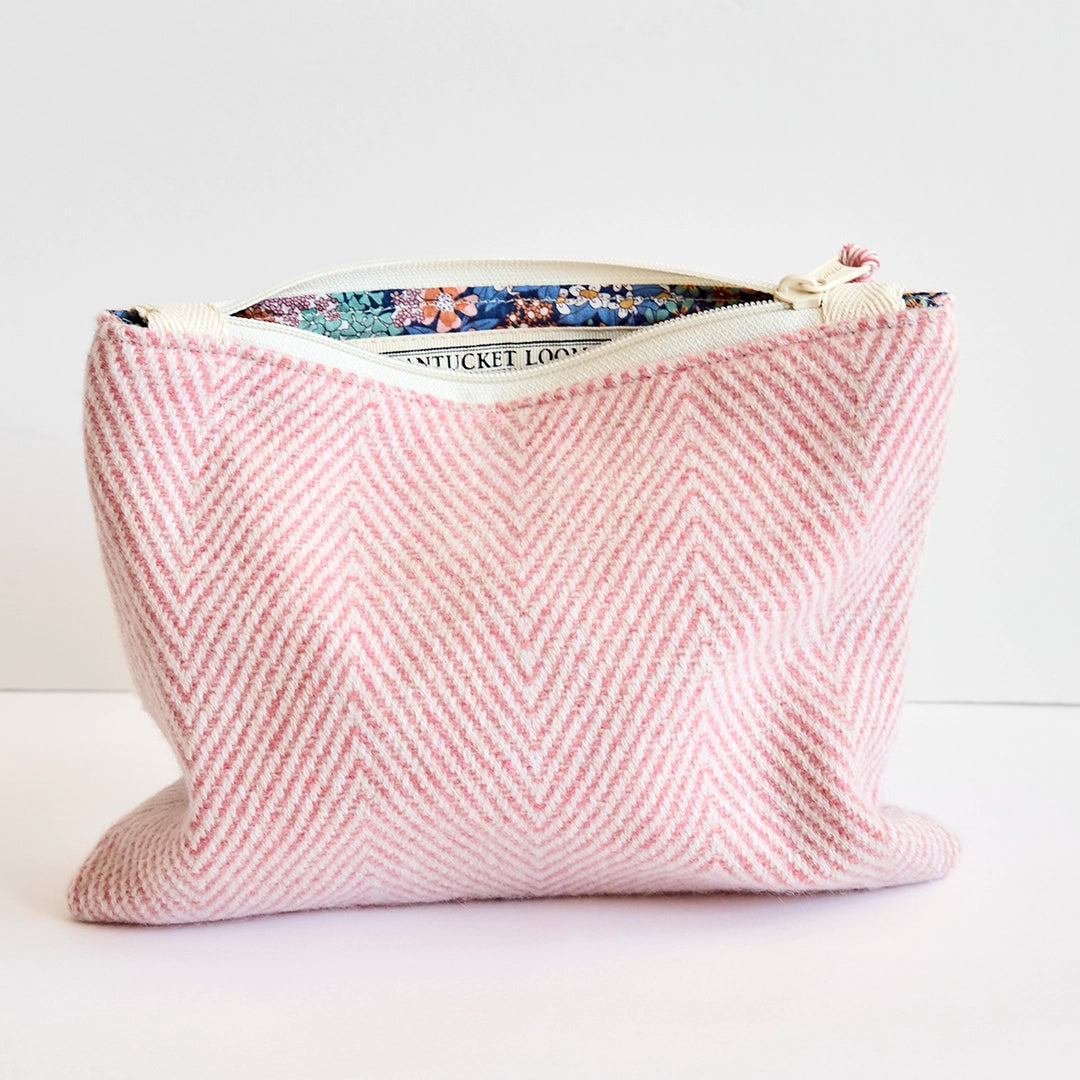 Nantucket Looms Heirloom Faraway Red Cashmere Fabric Clutch