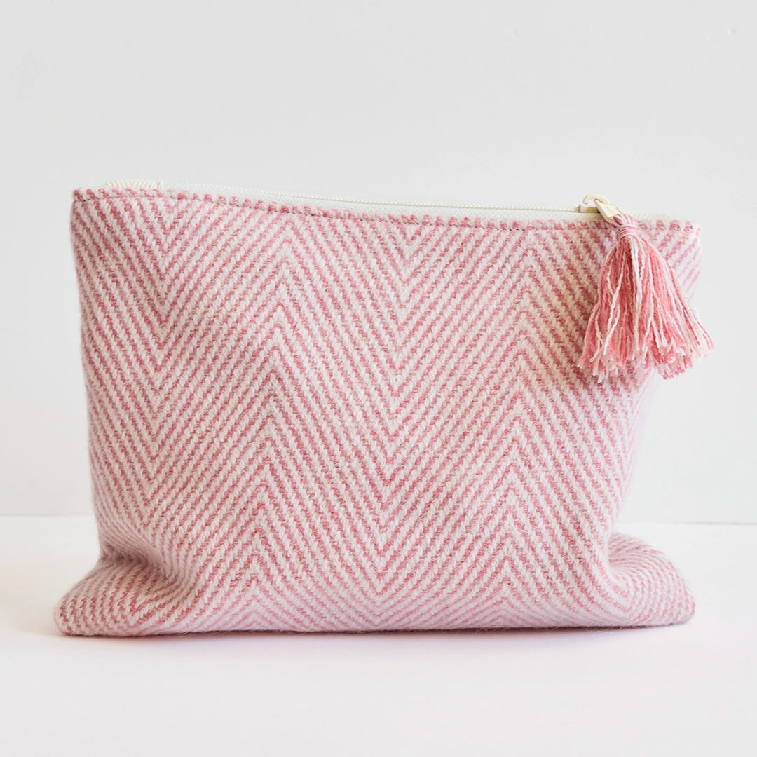 Nantucket Looms Heirloom Faraway Red Cashmere Fabric Clutch