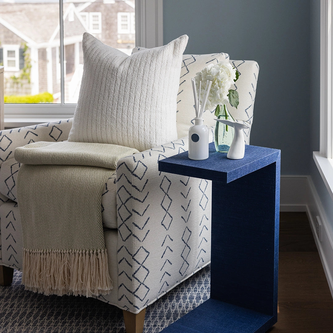 Faux Grass-Cloth Side Table