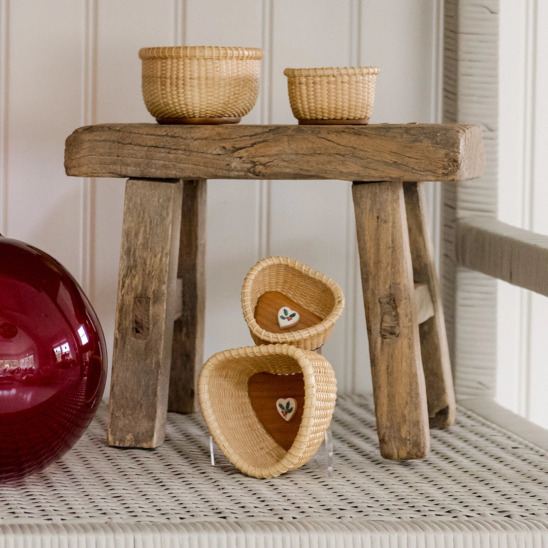 Holly Sprig Heart Shaped Lightship Basket | Dale Rutherford