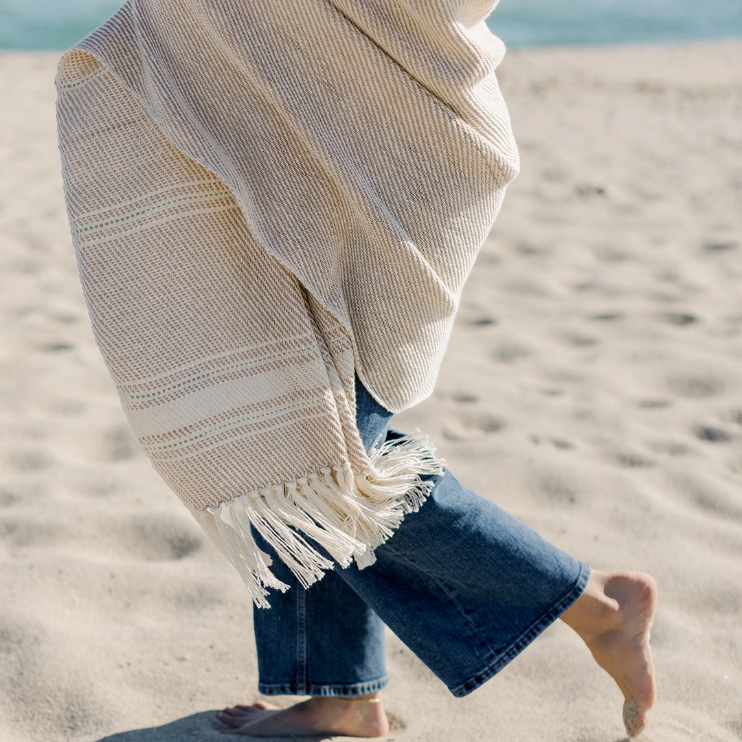 Honey Flax Handwoven Cotton Throw