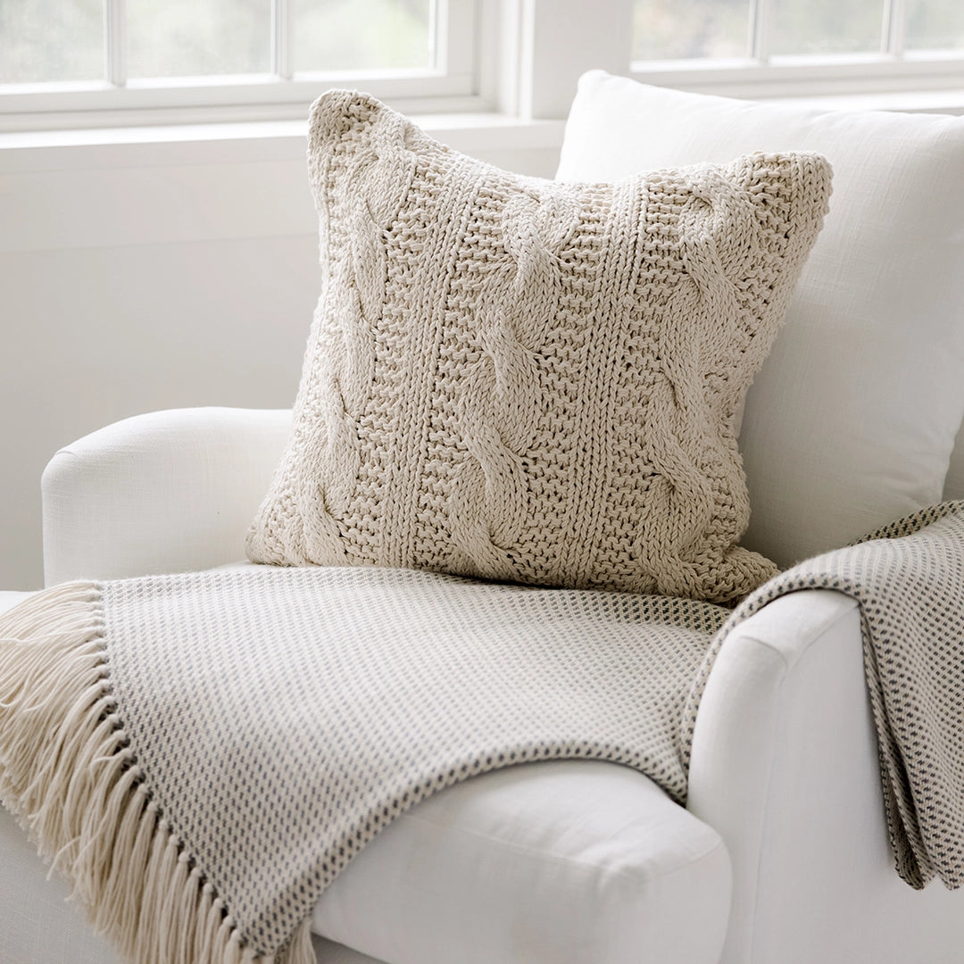 Knitted Ivory Pillow