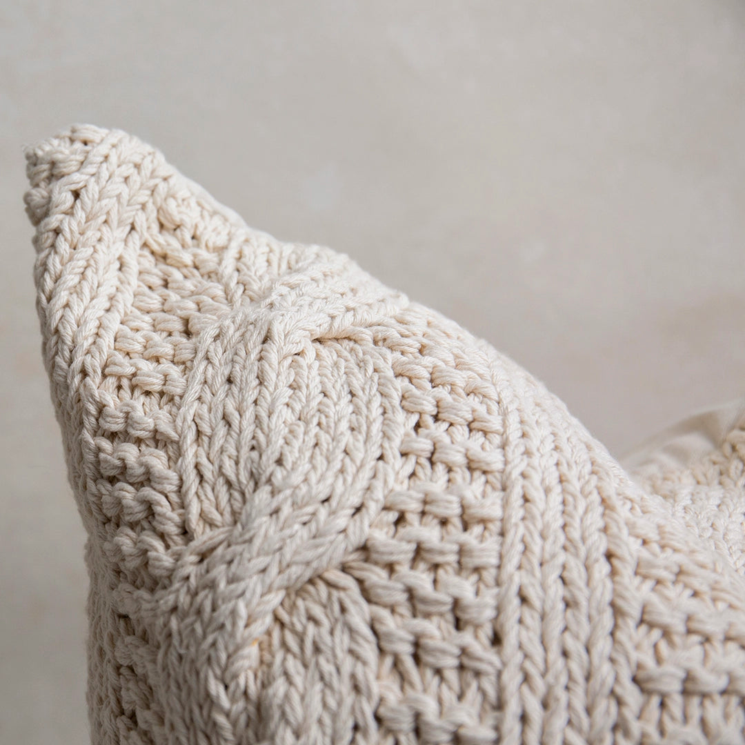 Knitted Ivory Pillow