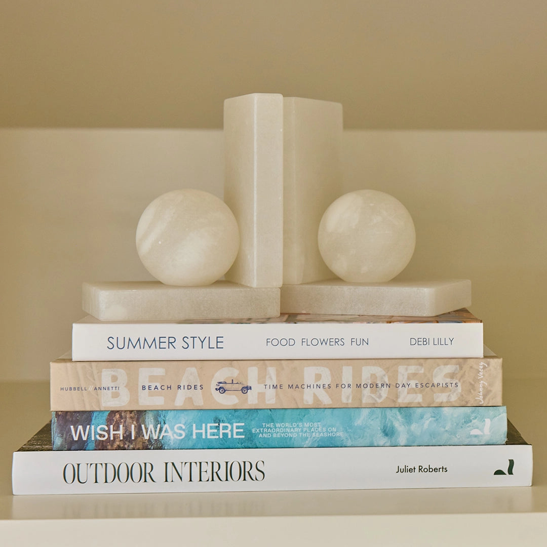 Marbled Alabaster Bookends